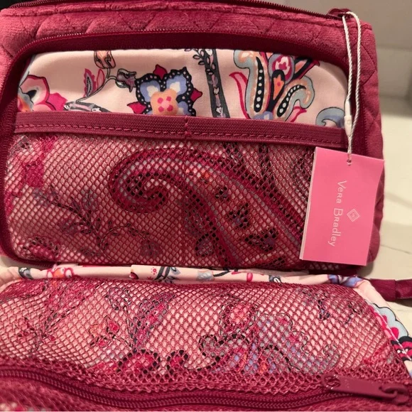 Vera Bradley Quilted Cosmetic Bag in Deep Pink - Picture 4 of 8